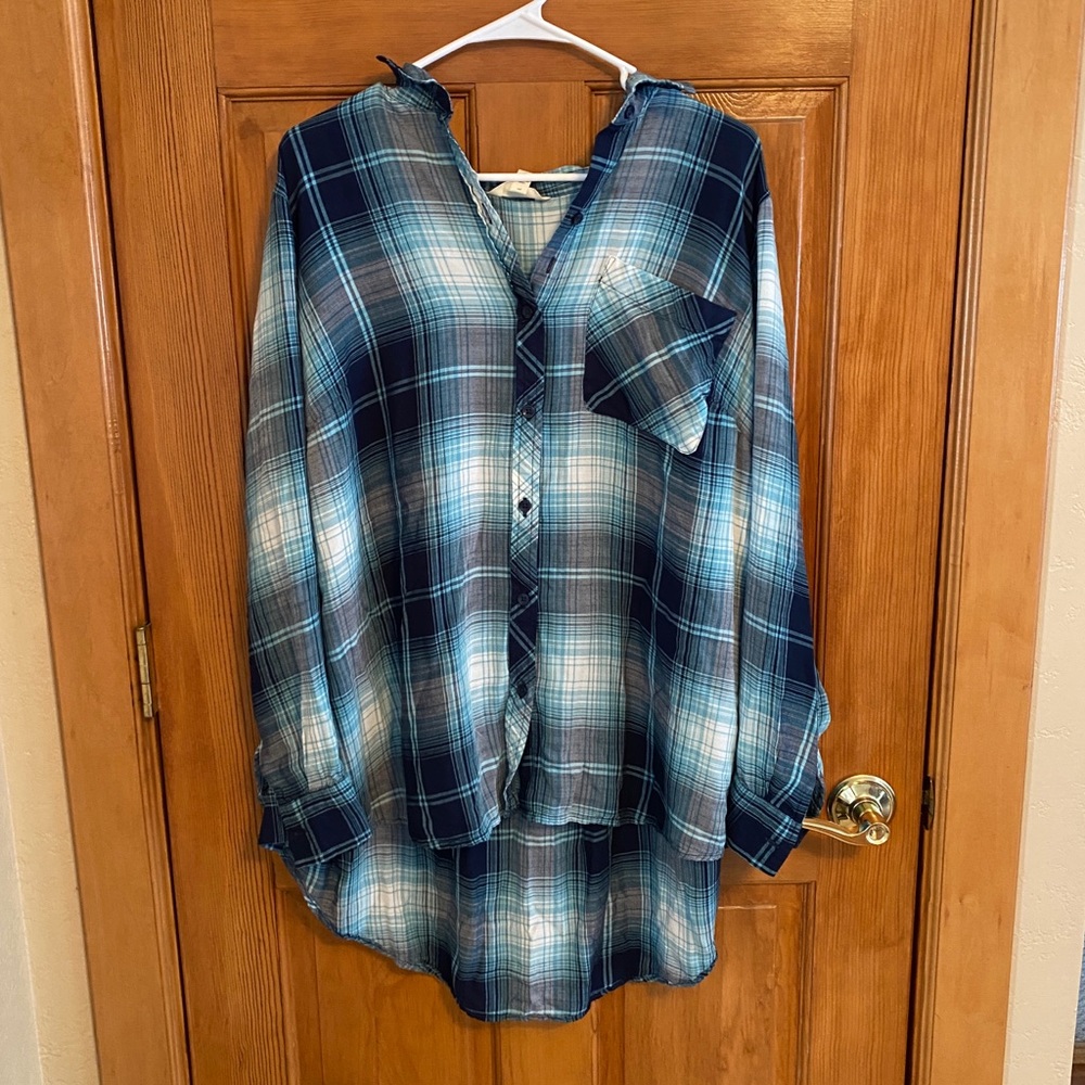 Terra & Sky long sleeve plaid shirt